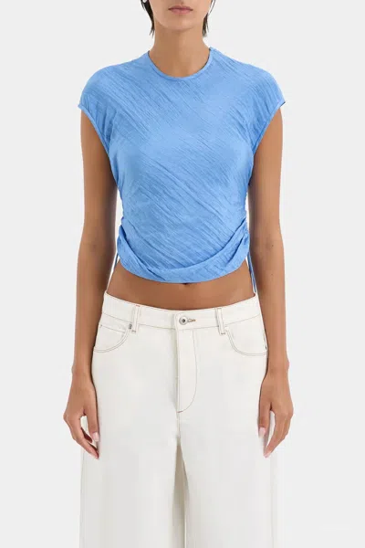 SIR LIGERA GATHERED TOP IN CORNFLOWER