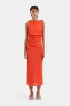 Sir Ligera Midi Skirt In Tangerine