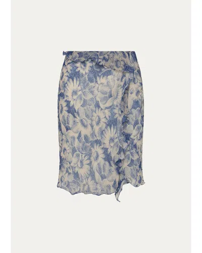 Sir Lilia Ruffle Midi Skirt In Daisy Meadow