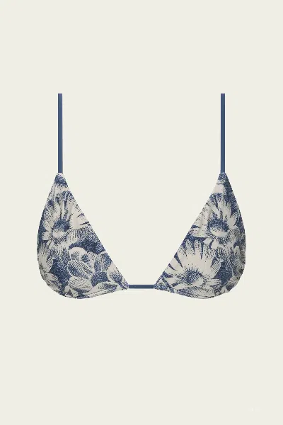Sir Lilia String Triangle Top In Daisy Meadow In Blue