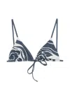 Sir Lilou Printed Triangle Bikini Top In Blue