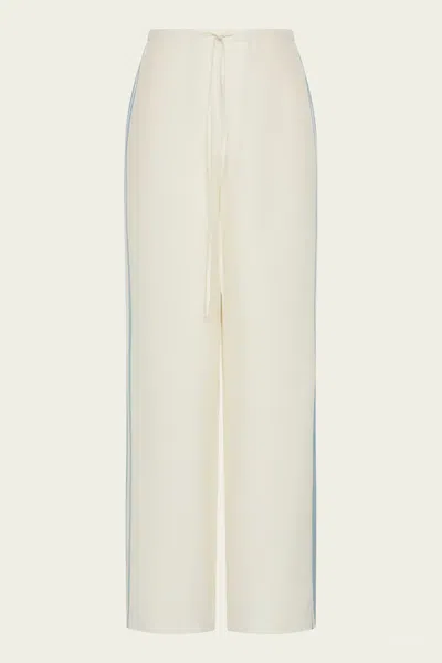 Sir Lilou Drawstring Pant In Liora Blue In White