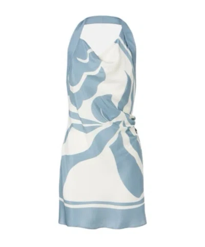 Sir Lilou Printed Silk-satin Halterneck Mini Dress In Multi