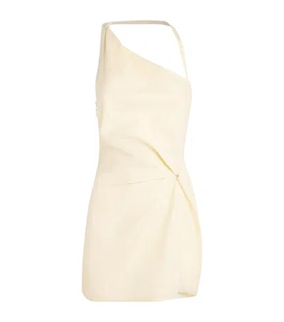 Sir . Linen Asymmetric Aria Mini Dress In Neutral