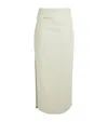 Sir Affogato Asymmetric Midi Skirt Ecru In Green