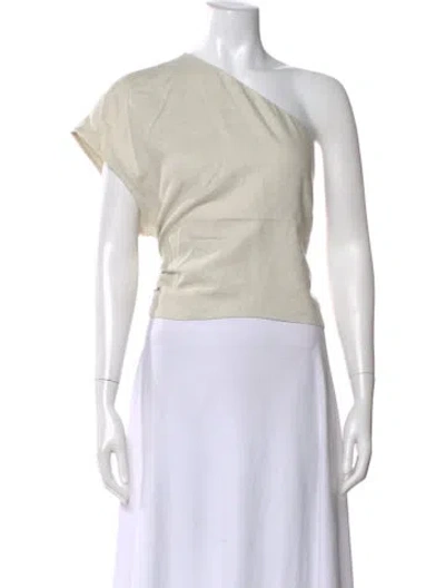 Pre-owned Sir Linen Asymmetrical Top In Neutral