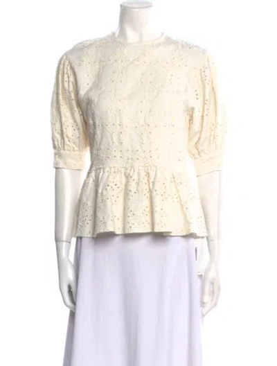 Pre-owned Sir Linen Crew Neck Blouse In Neutral