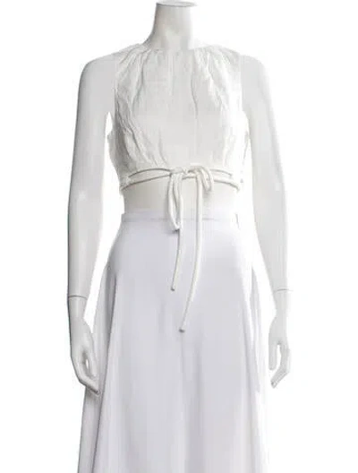 Pre-owned Sir Linen Crew Neck Crop Top W/ Tags In White