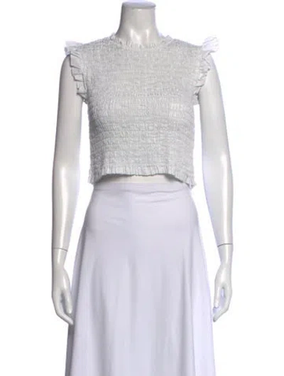 Pre-owned Sir Linen Crew Neck Crop Top In White