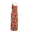 Sir Linen Floral Midi Dress In Red