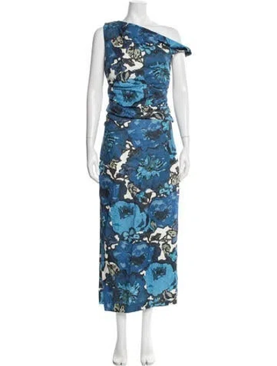 Pre-owned Sir Linen Floral Print Skirt Set In Blue
