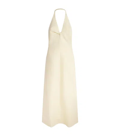 Sir . Linen Halterneck Aria Maxi Dress In Neutral