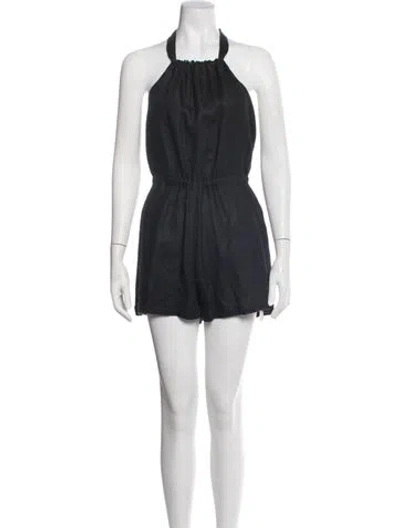 Pre-owned Sir Linen Halterneck Romper In Black