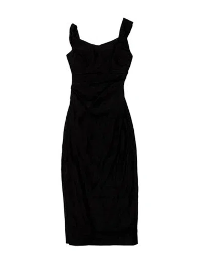 Pre-owned Sir Linen Knee-length Dress In Black