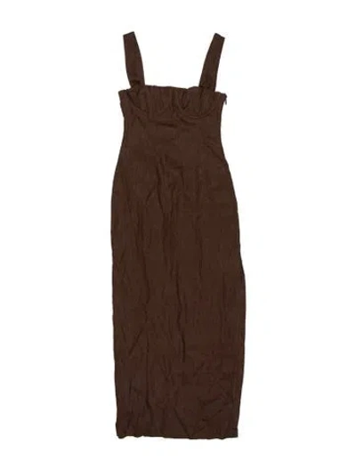 Pre-owned Sir Linen Knee-length Dress W/ Tags In Brown