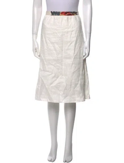 Pre-owned Sir Linen Knee-length Skirt In White