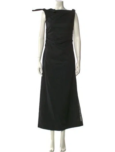 Pre-owned Sir Linen Long Dress In Black