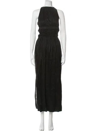 Pre-owned Sir Linen Long Dress In Black