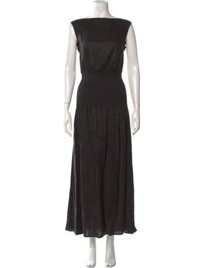 Pre-owned Sir Linen Long Dress In Black
