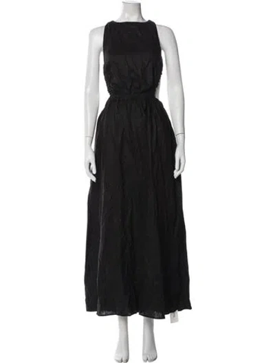 Pre-owned Sir Linen Long Dress In Black