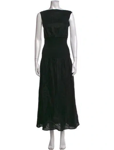 Pre-owned Sir Linen Long Dress In Black