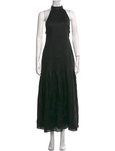 Pre-owned Sir Linen Long Dress In Black