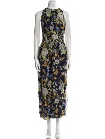 Pre-owned Sir Linen Long Dress In Blue