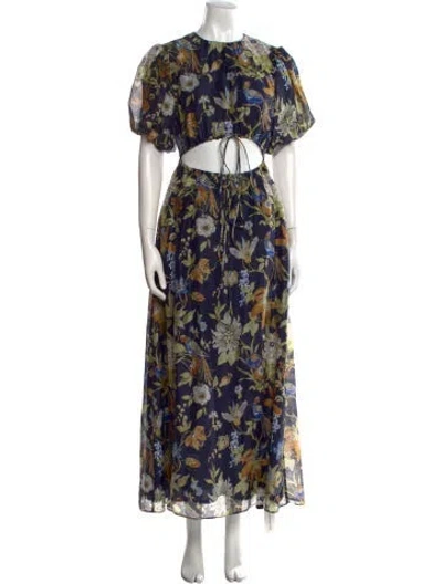 Pre-owned Sir Linen Long Dress In Blue