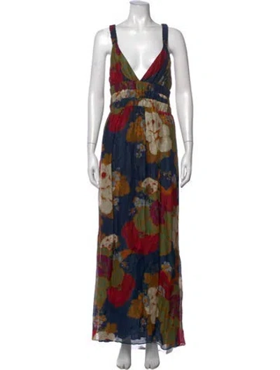 Pre-owned Sir Linen Long Dress In Blue