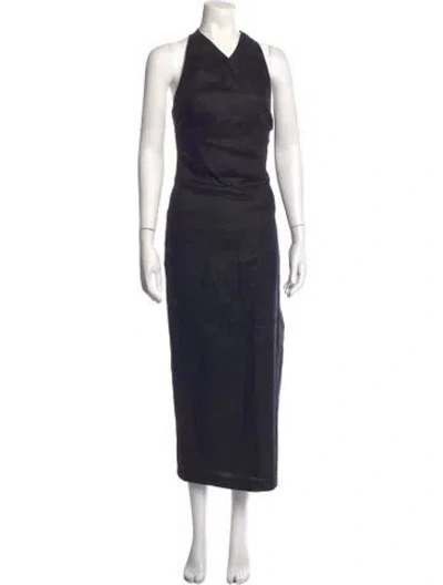 Pre-owned Sir Linen Long Dress In Blue