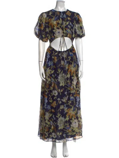 Pre-owned Sir Linen Long Dress In Blue