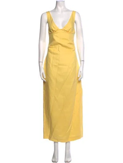 Pre-owned Sir Linen Long Dress In Brown
