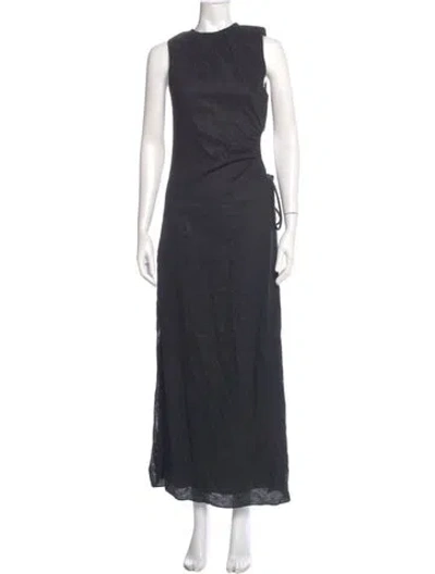 Pre-owned Sir Linen Long Dress In Gray
