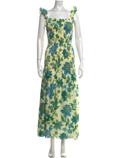 Pre-owned Sir Linen Long Dress In Green