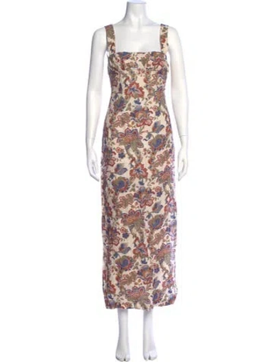 Pre-owned Sir Linen Long Dress In Multi