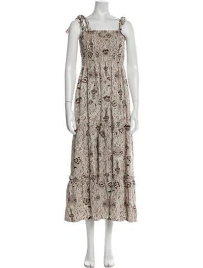 Pre-owned Sir Linen Long Dress In Neutral