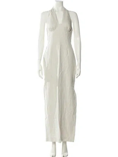 Pre-owned Sir Linen Long Dress In Neutral