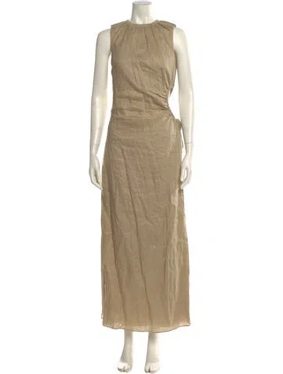 Pre-owned Sir Linen Long Dress In Neutral