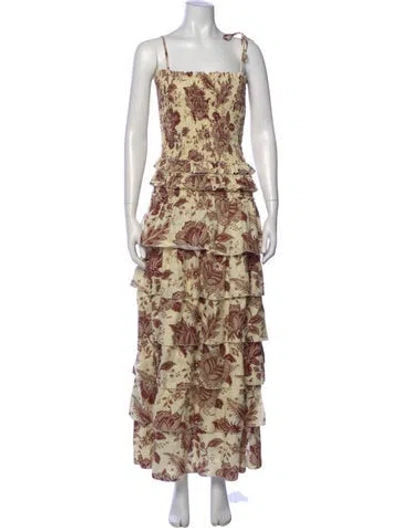 Pre-owned Sir Linen Long Dress In Neutral