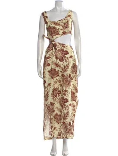 Pre-owned Sir Linen Long Dress In Neutral
