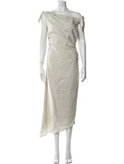 Pre-owned Sir Linen Long Dress In Neutral