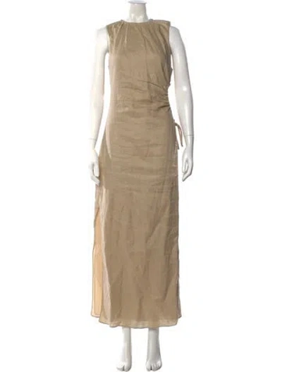 Pre-owned Sir Linen Long Dress In Neutral