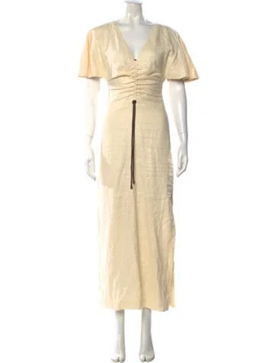 Pre-owned Sir Linen Long Dress In Neutral