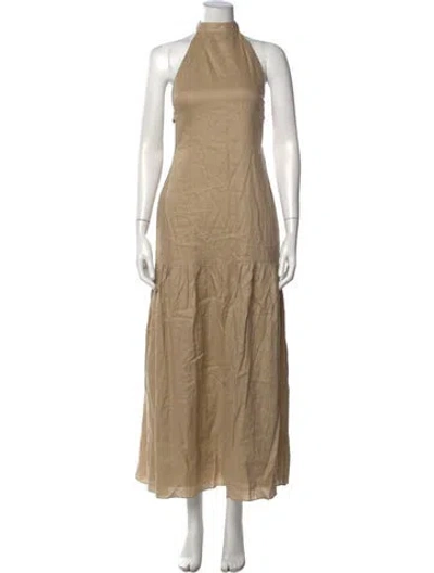 Pre-owned Sir Linen Long Dress In Neutral