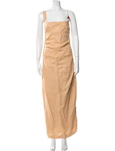 Pre-owned Sir Linen Long Dress In Neutrals