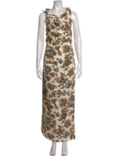 Pre-owned Sir Linen Long Dress In Neutrals