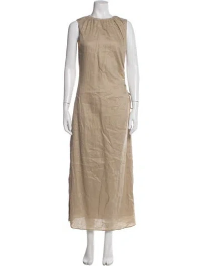 Pre-owned Sir Linen Long Dress In Neutrals