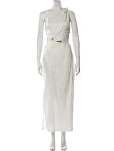 Pre-owned Sir Linen Long Dress In Neutrals