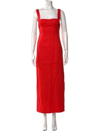 Pre-owned Sir Linen Long Dress In Orange