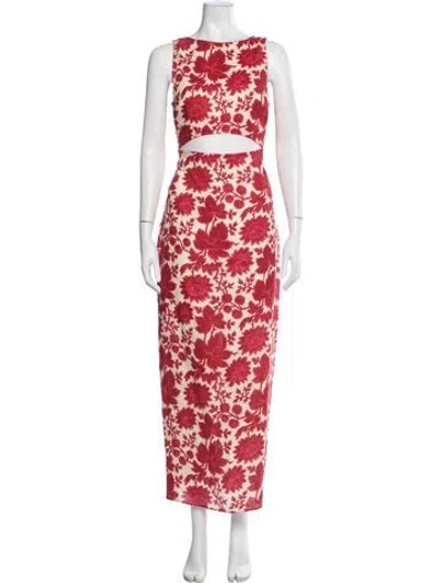 Pre-owned Sir Linen Long Dress In Red